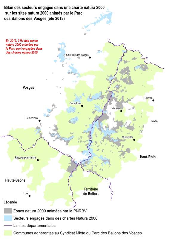 Carte des zones Natura 2000