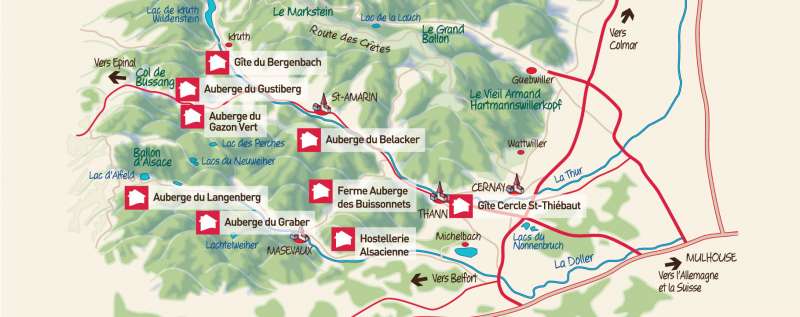 Das Gebiet von Hautes Vosges Randonneés